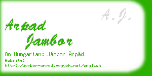 arpad jambor business card
